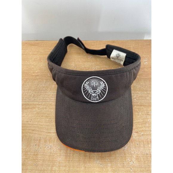 Jagermeister Other - Jagermeister Sun Visor Hat Black Orange Embroidered Stag Logo Adjustable Cotton